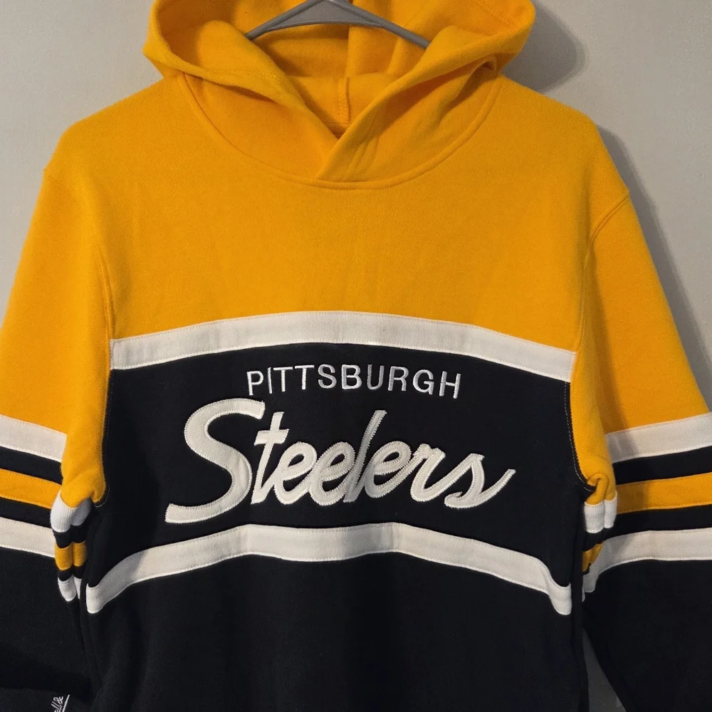 Youth Pittsburgh Steelers Hoodie Mitchell‎ & Ness Throwbacks Size LARGE